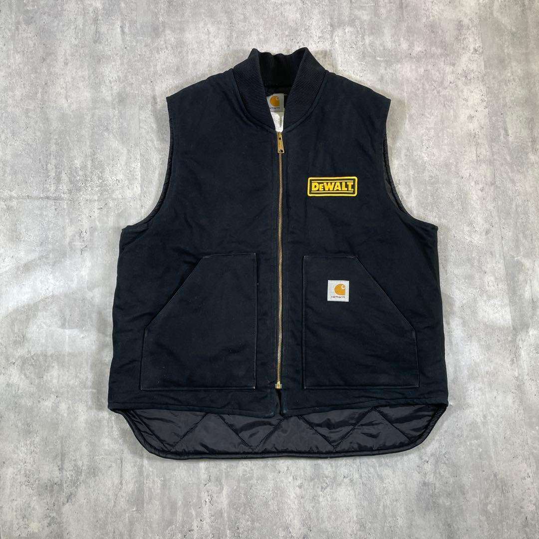 USA製◆00s carhartt【XL】ダックベスト/企業ロゴパッチ