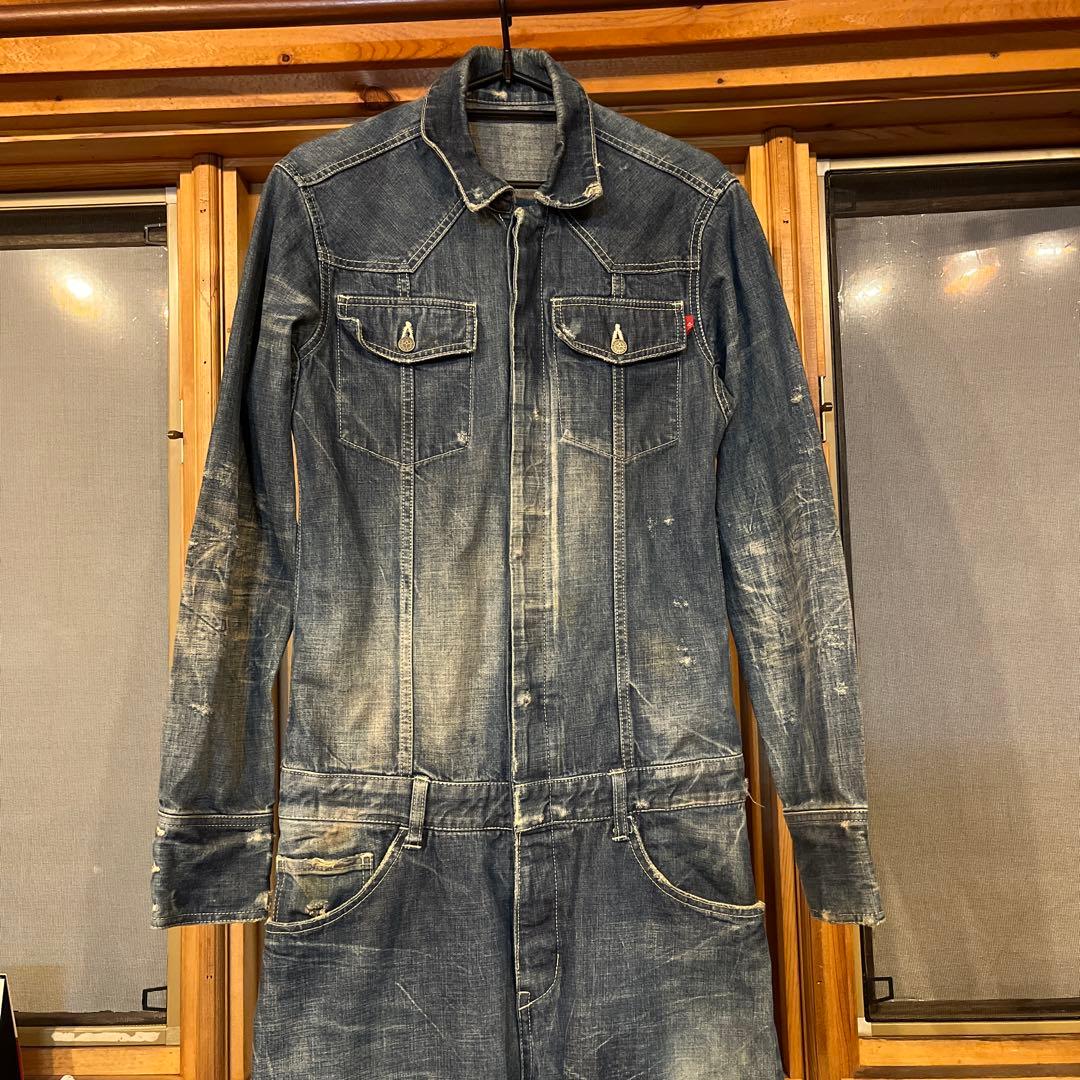 BACKBONE バックボーン デニム つなぎ オールインワン ダメージ加工