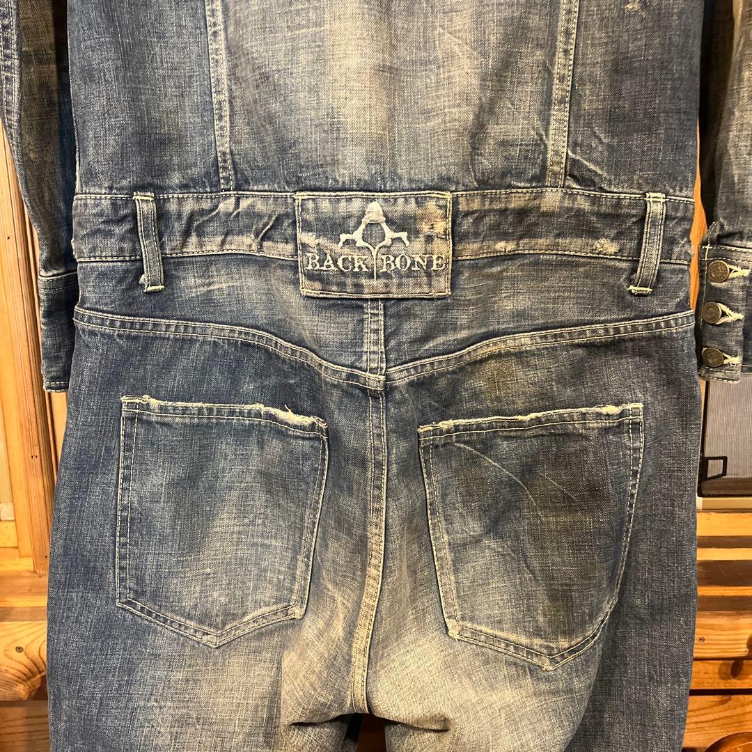 BACKBONE バックボーン デニム つなぎ オールインワン ダメージ加工