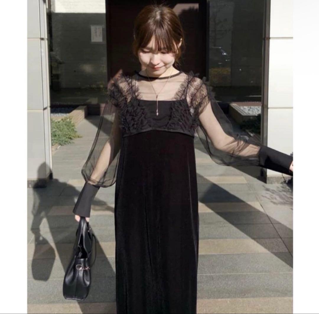 【完売品・新品未使用】カプリシュレマージュ ワンピース ブラック 結婚式 二次会