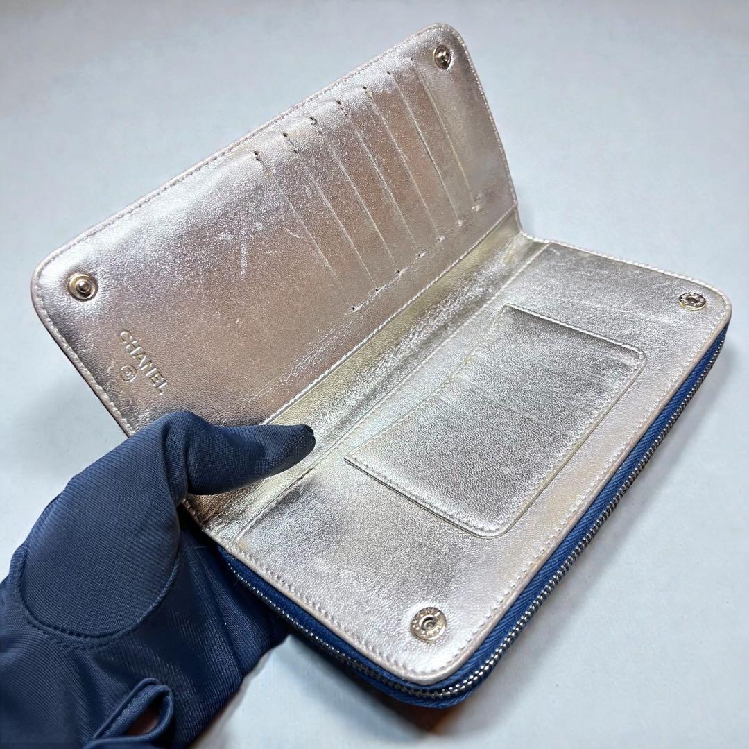CHANEL＊シャネル＊デニム＊ココ＊長財布＊ゴールド