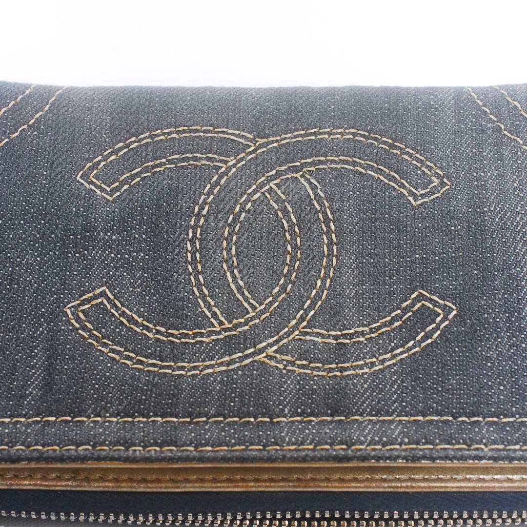 CHANEL＊シャネル＊デニム＊ココ＊長財布＊ゴールド