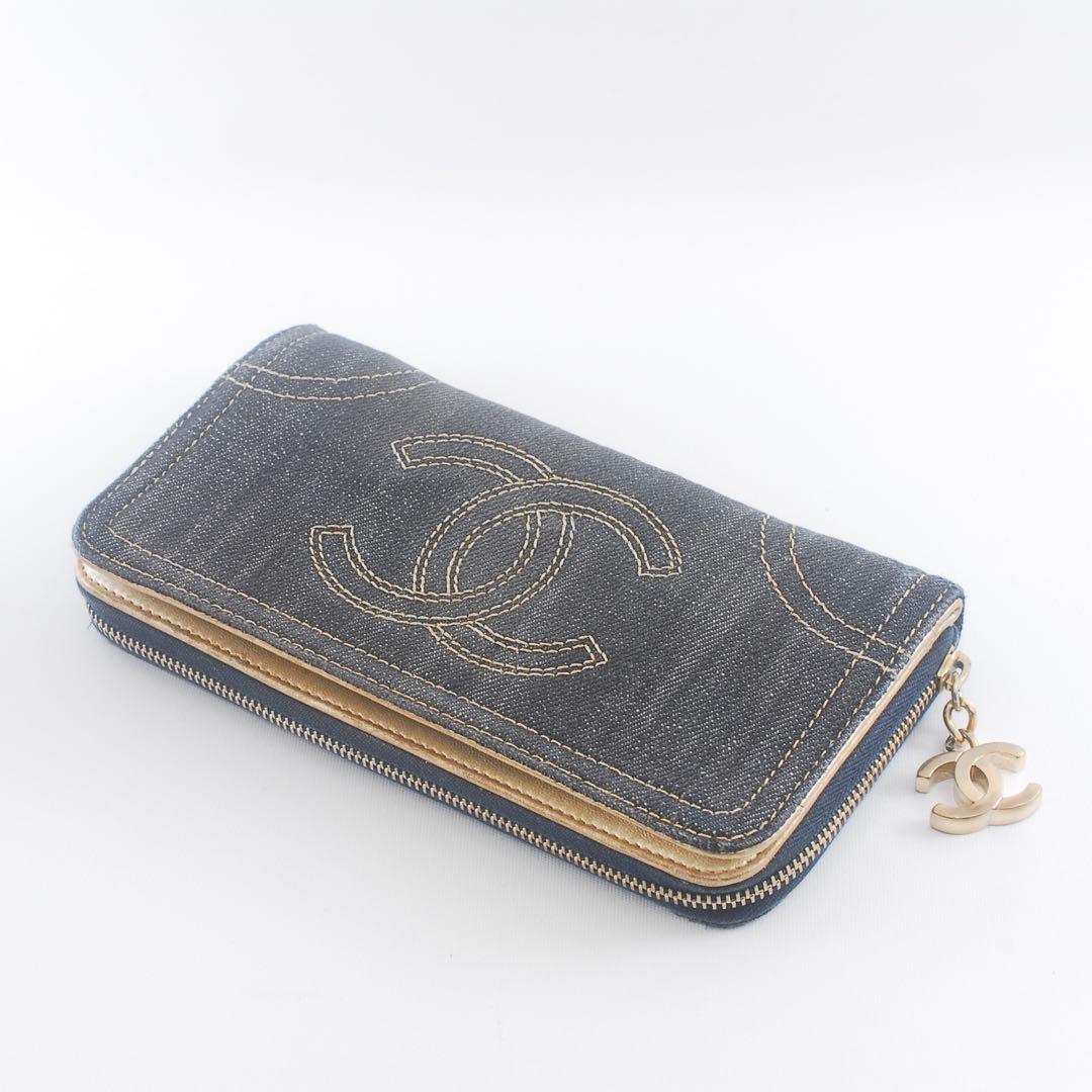CHANEL＊シャネル＊デニム＊ココ＊長財布＊ゴールド