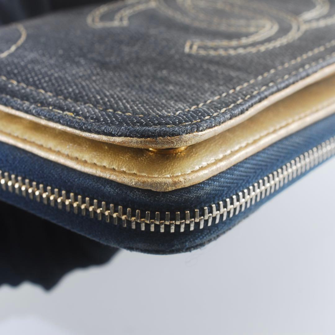 CHANEL＊シャネル＊デニム＊ココ＊長財布＊ゴールド