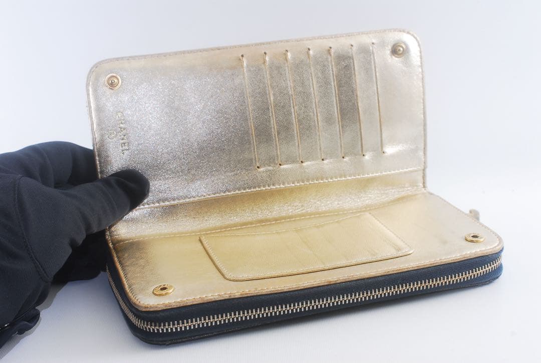 CHANEL＊シャネル＊デニム＊ココ＊長財布＊ゴールド