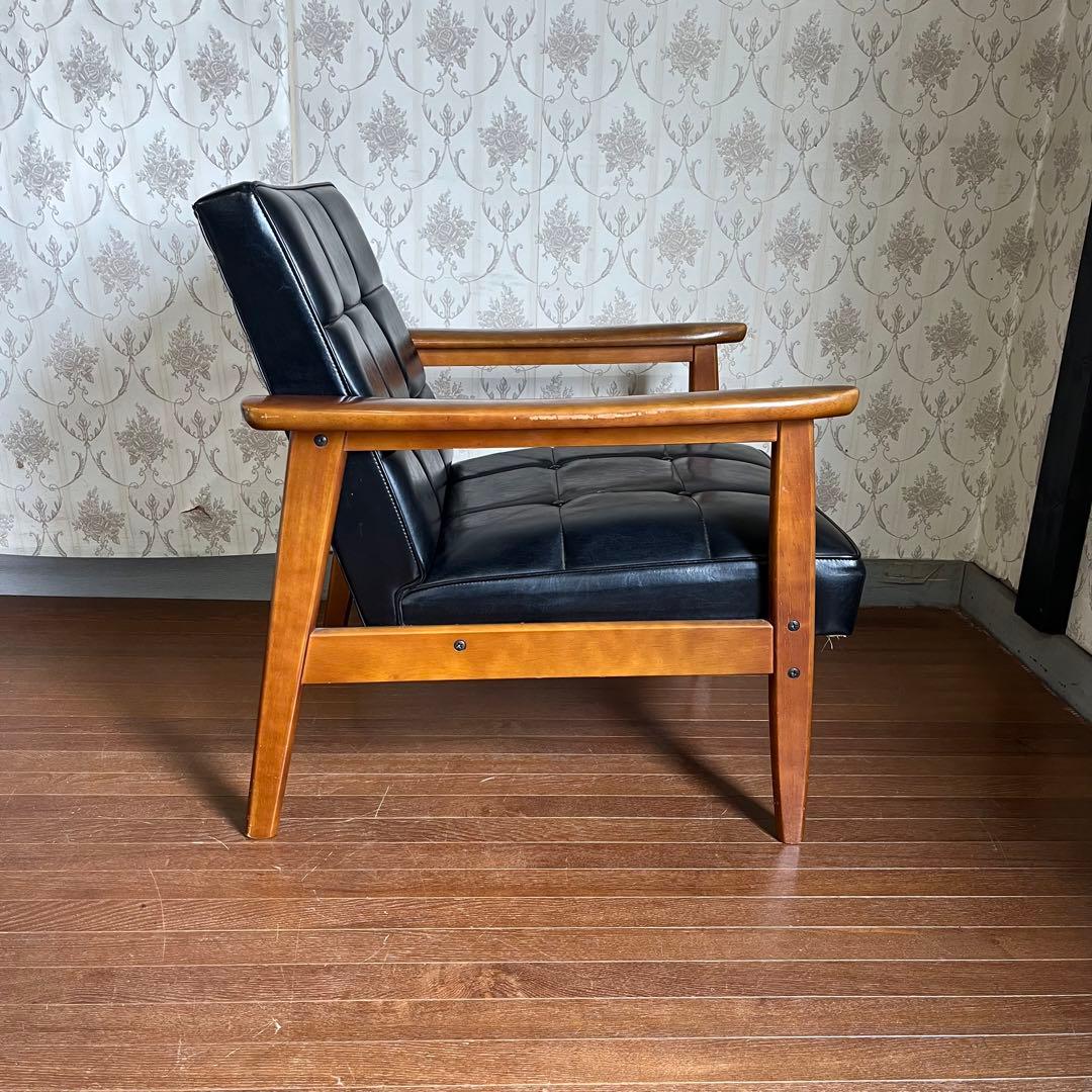 【アンティーク】昭和レトロ オールドカリモク Kチェア 1シーター 古家具