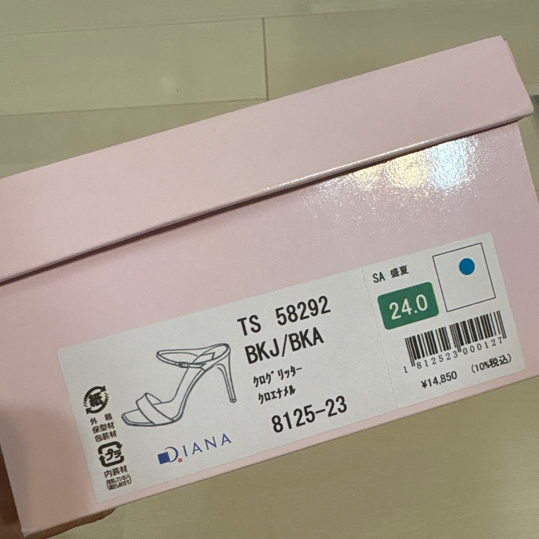 Diana ブラック ヒールサンダル 24.0cm