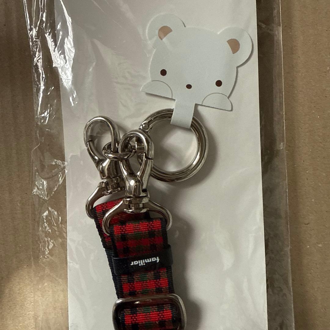 ファミリア　ショルダーストラップ　赤チェック