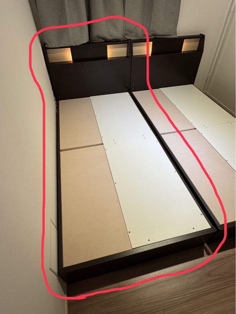 【埼玉 直接引取】ニトリ シングルベッドフレーム（引出収納・照明・コンセント付）