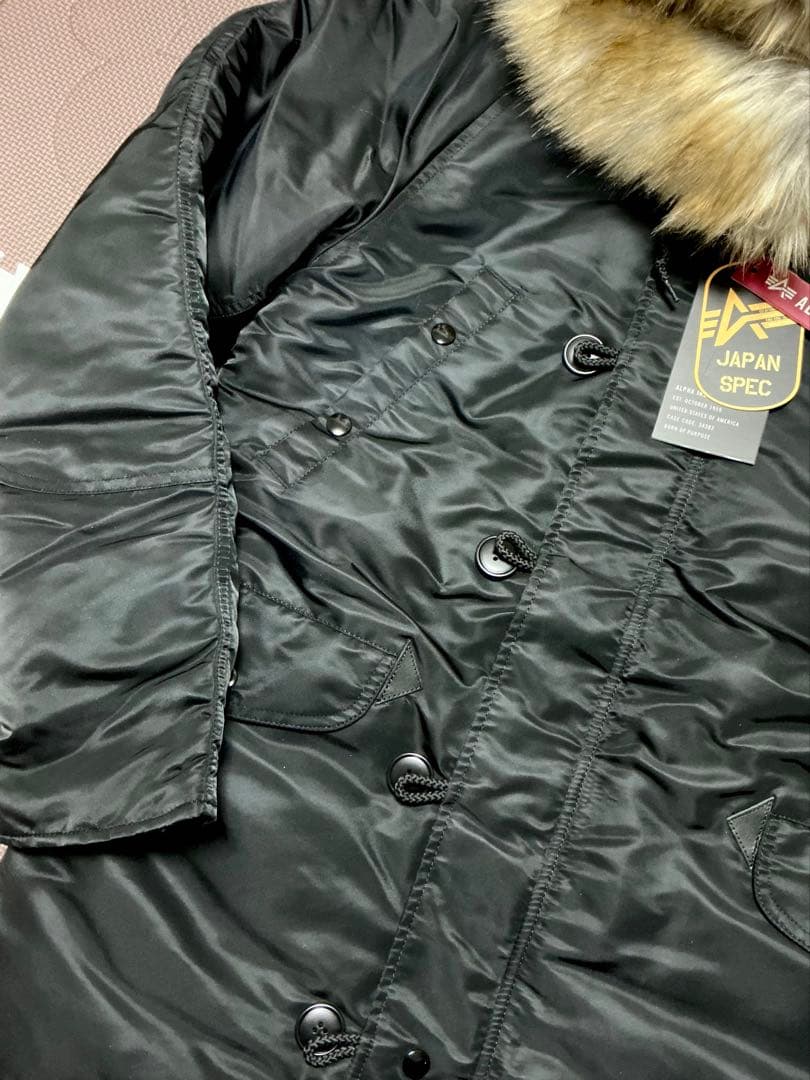 新品 ALPHA N-3B ブラック Lサイズ ミリタリージャケット アルファ