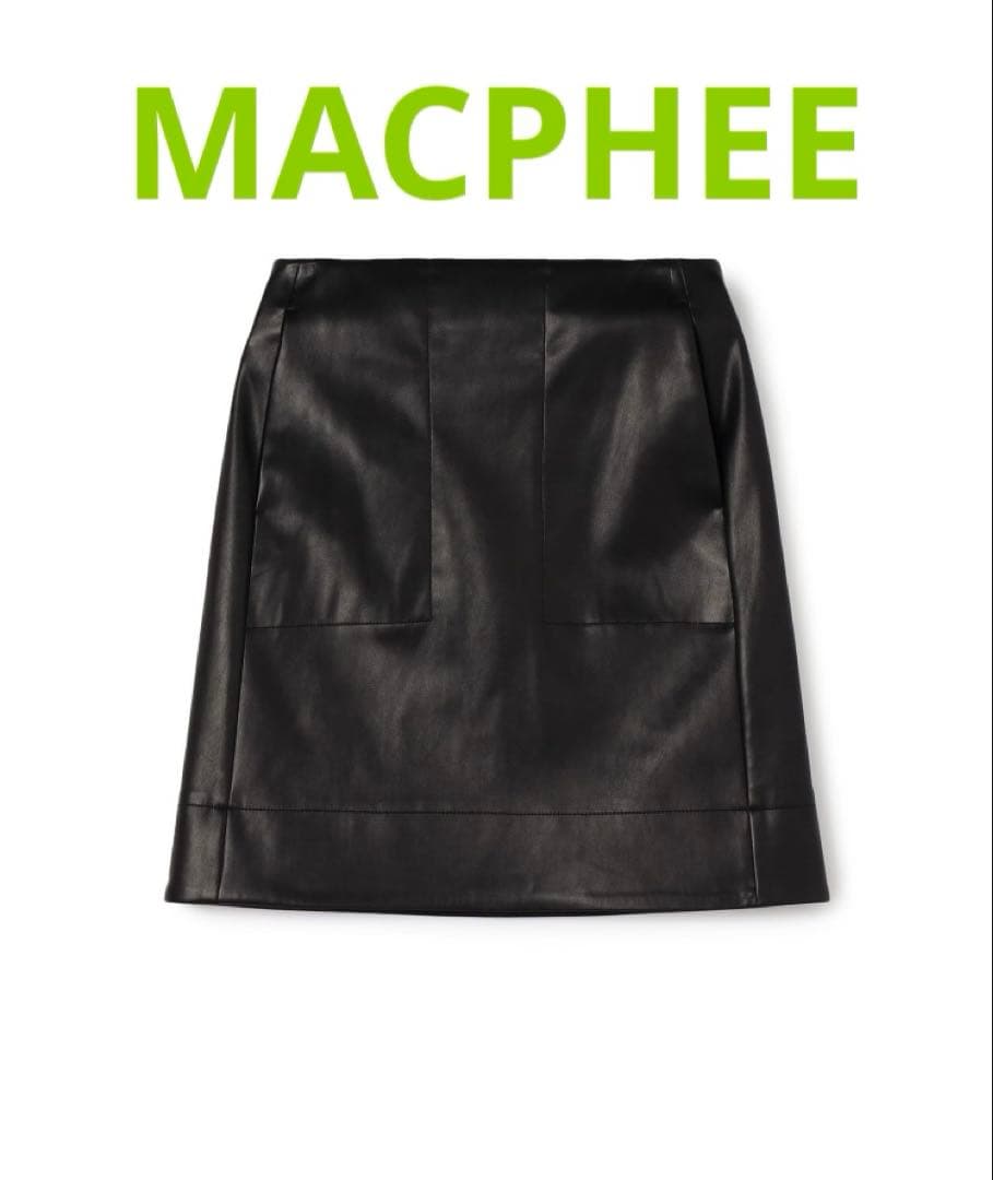 MACPHEE レザーライクミニスカート