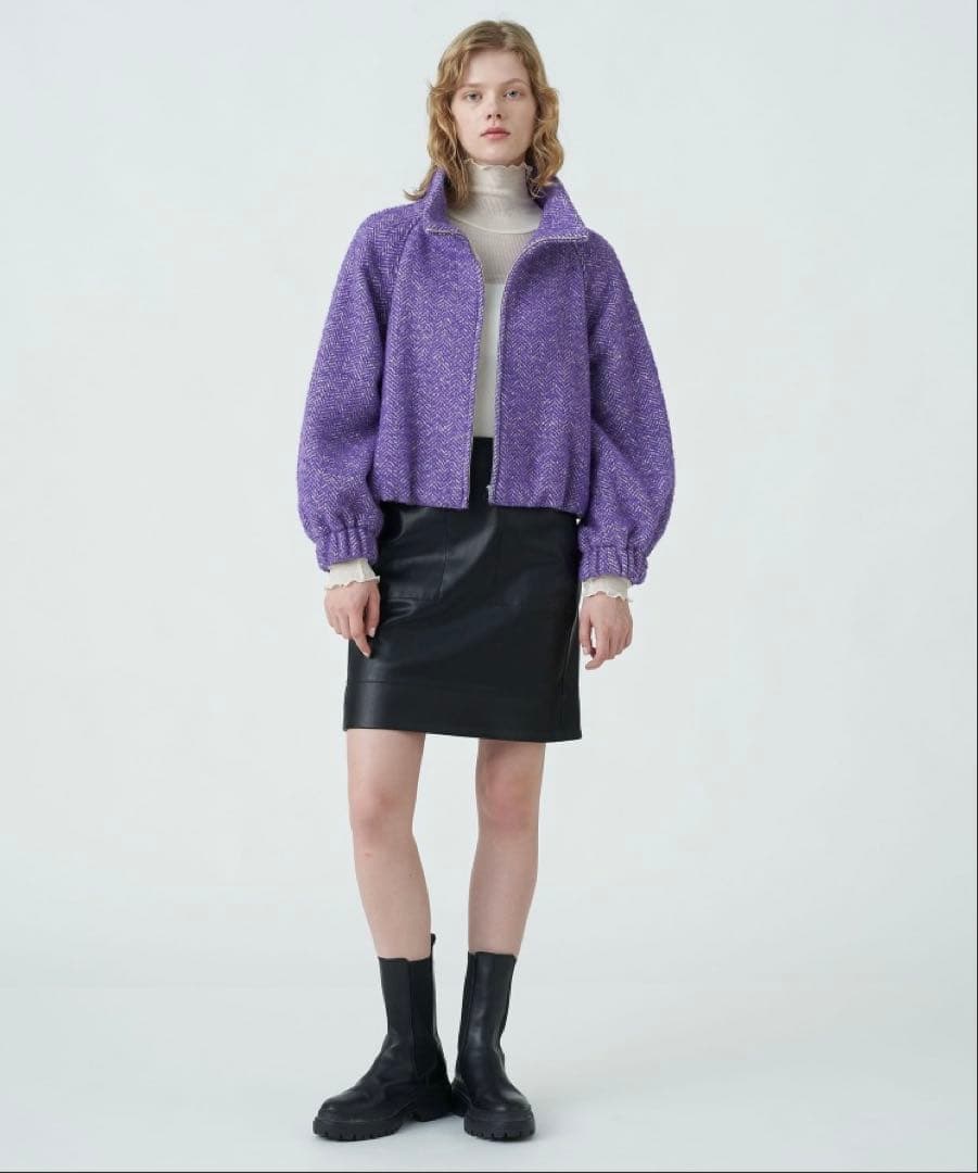 MACPHEE レザーライクミニスカート