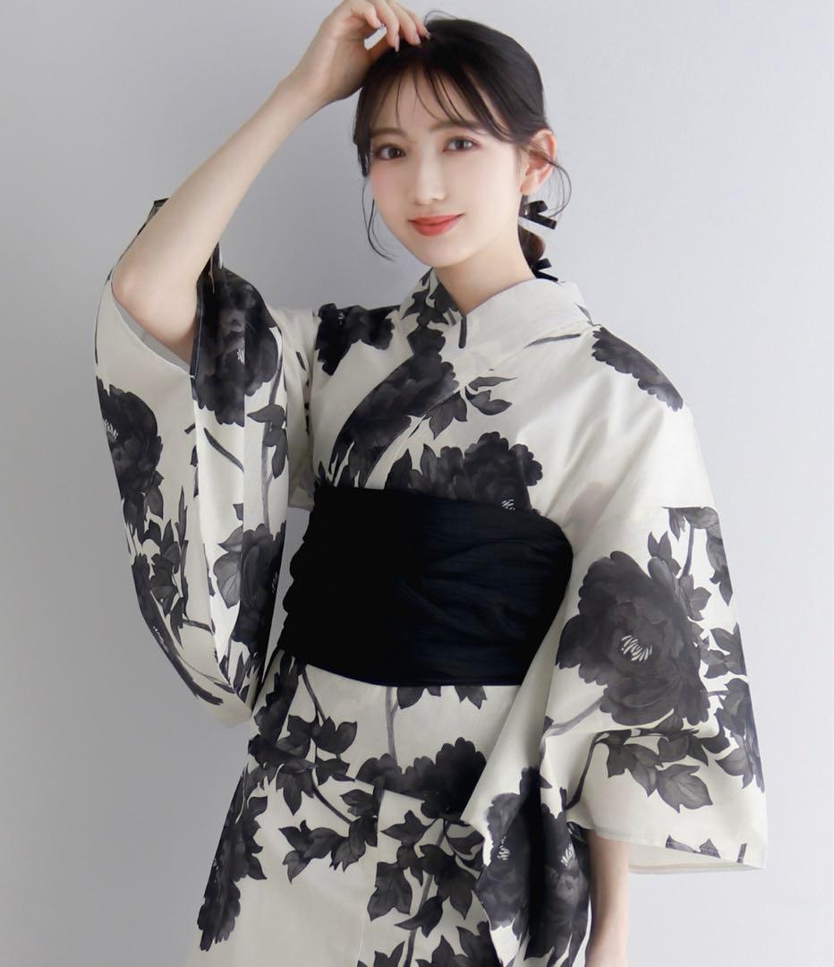 KYOETSU ワンピース浴衣セット 【瀟洒水墨牡丹】