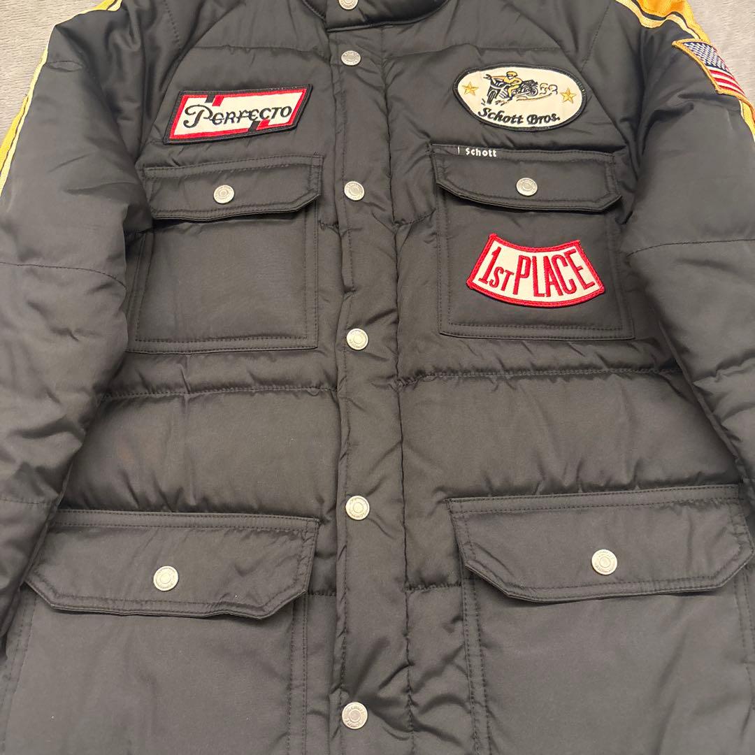 【未使用級✨️】ショット　レーシングジャケットS　中綿ロゴ刺繍　ブラック