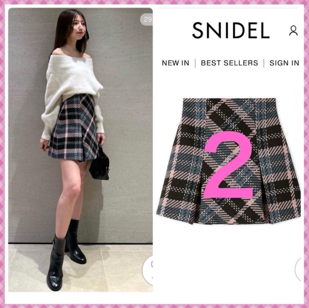 完売色♥️ 新作新品✨SNIDELロービングチェックミニスカート✨BLK 2