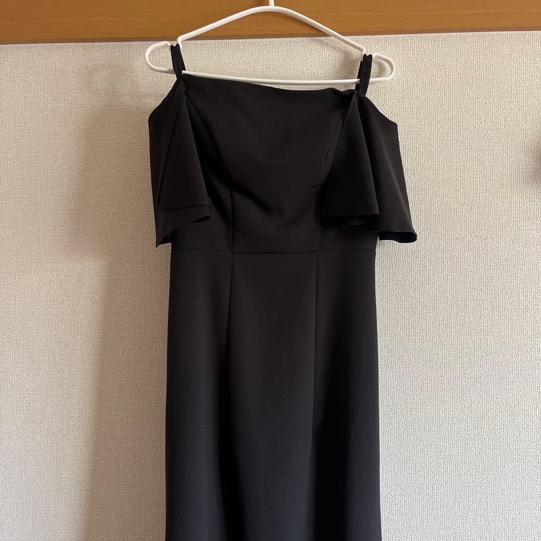 結婚式 二次会 ロングドレス 黒 Lサイズ マーメイド オフショル パーティー