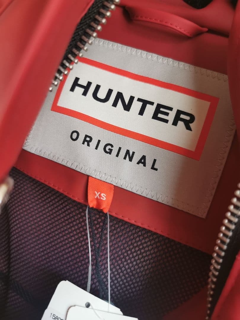 新品　HUNTER レインコート　ロング　 レッド XS　レディース