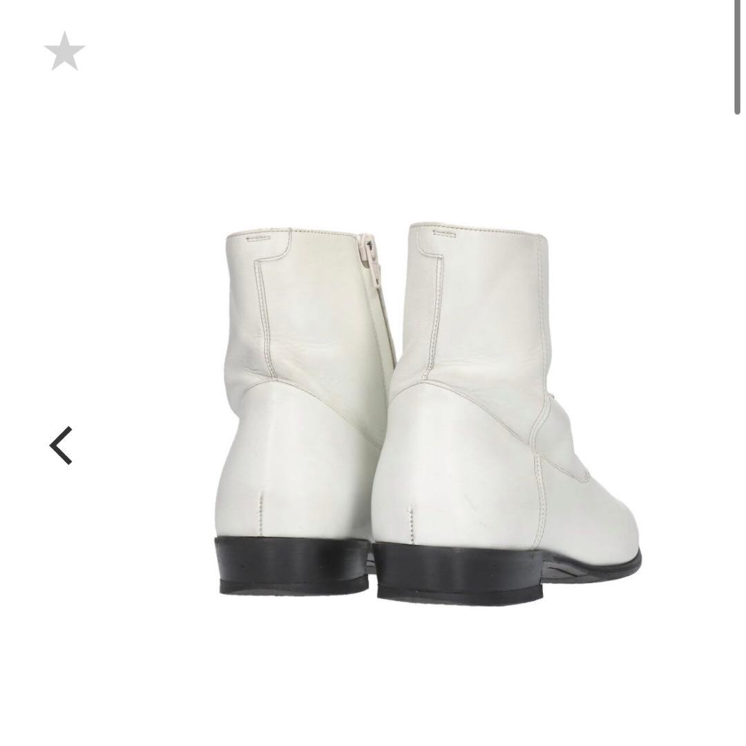 Celine サイドジップ ヒールブーツ 白 41