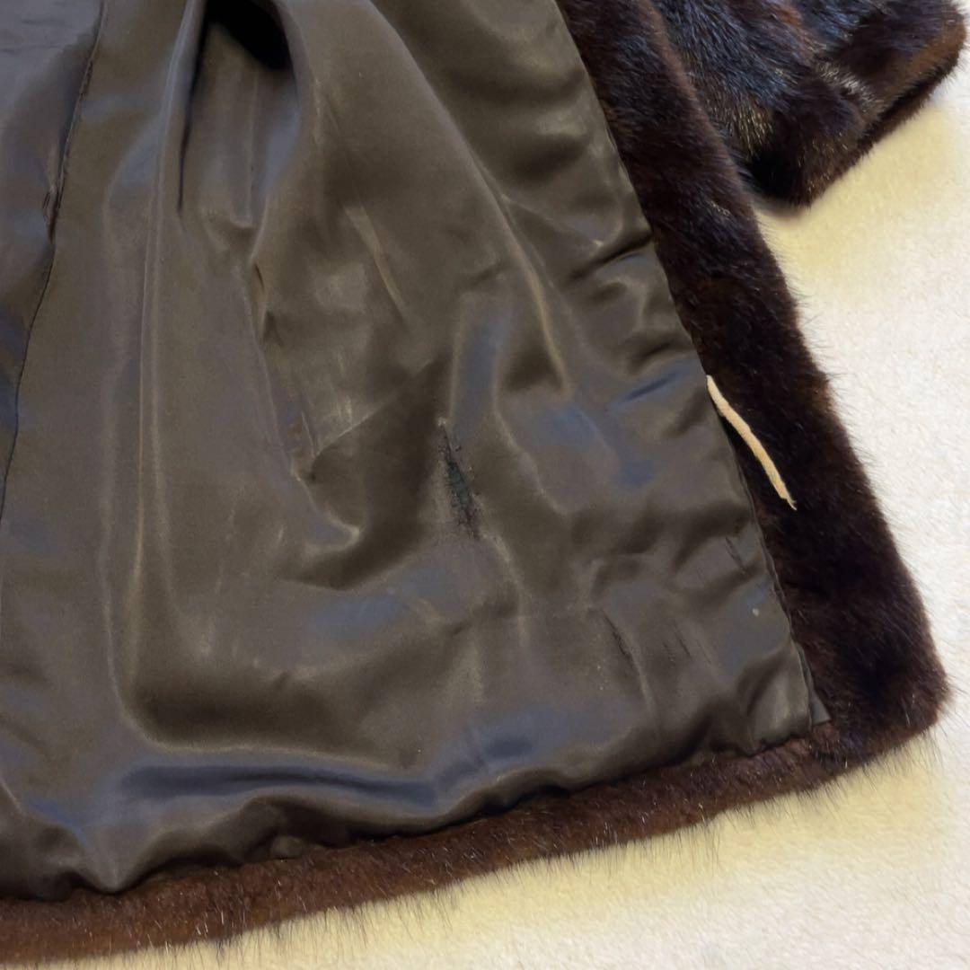 SAGA FOX サガフォックス ファーコート　本毛皮 ブラウン　銀タグ