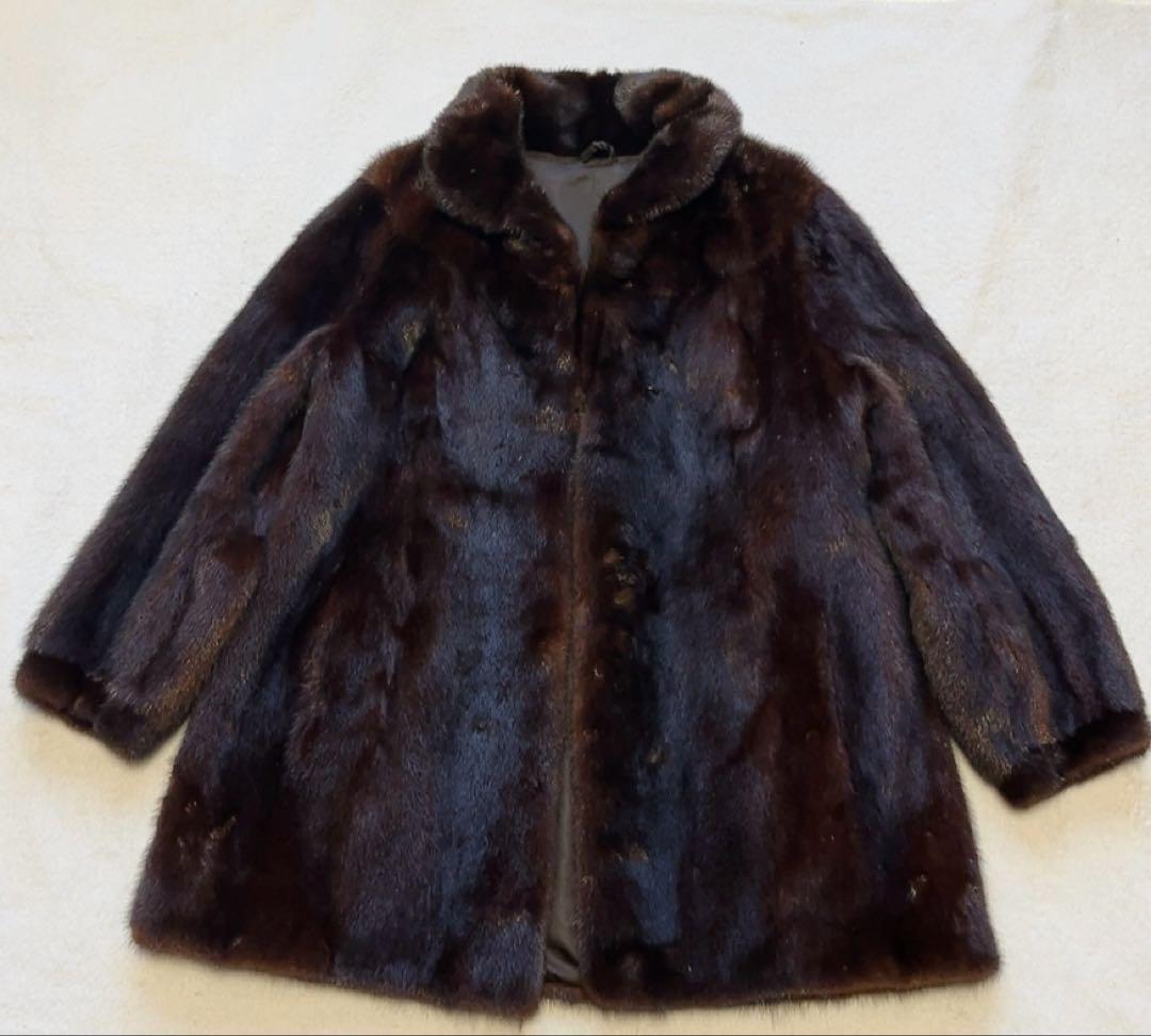 SAGA FOX サガフォックス ファーコート　本毛皮 ブラウン　銀タグ