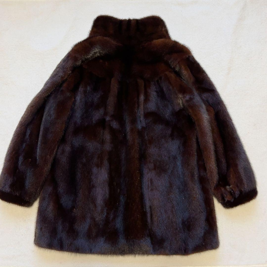 SAGA FOX サガフォックス ファーコート　本毛皮 ブラウン　銀タグ