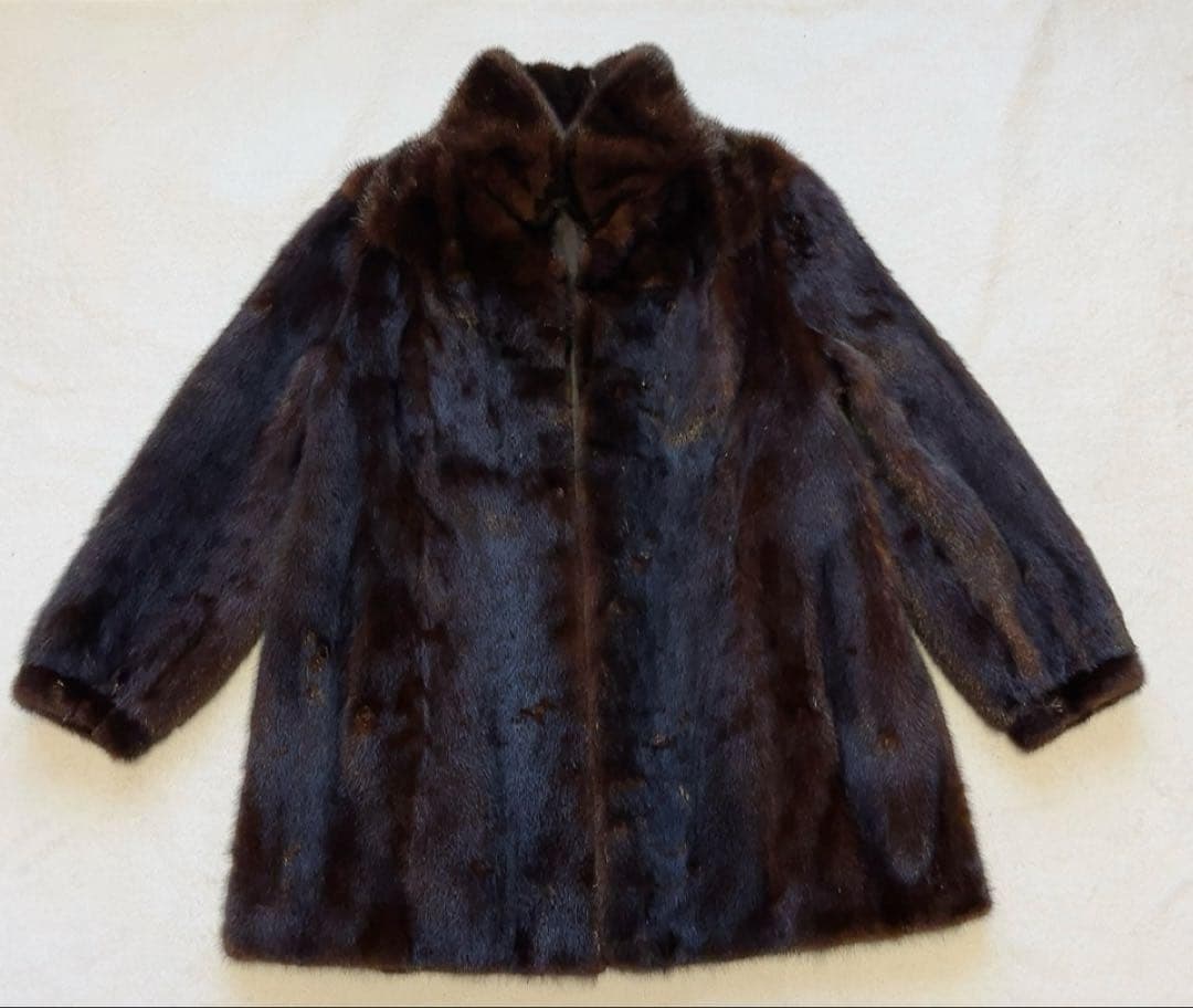 SAGA FOX サガフォックス ファーコート　本毛皮 ブラウン　銀タグ