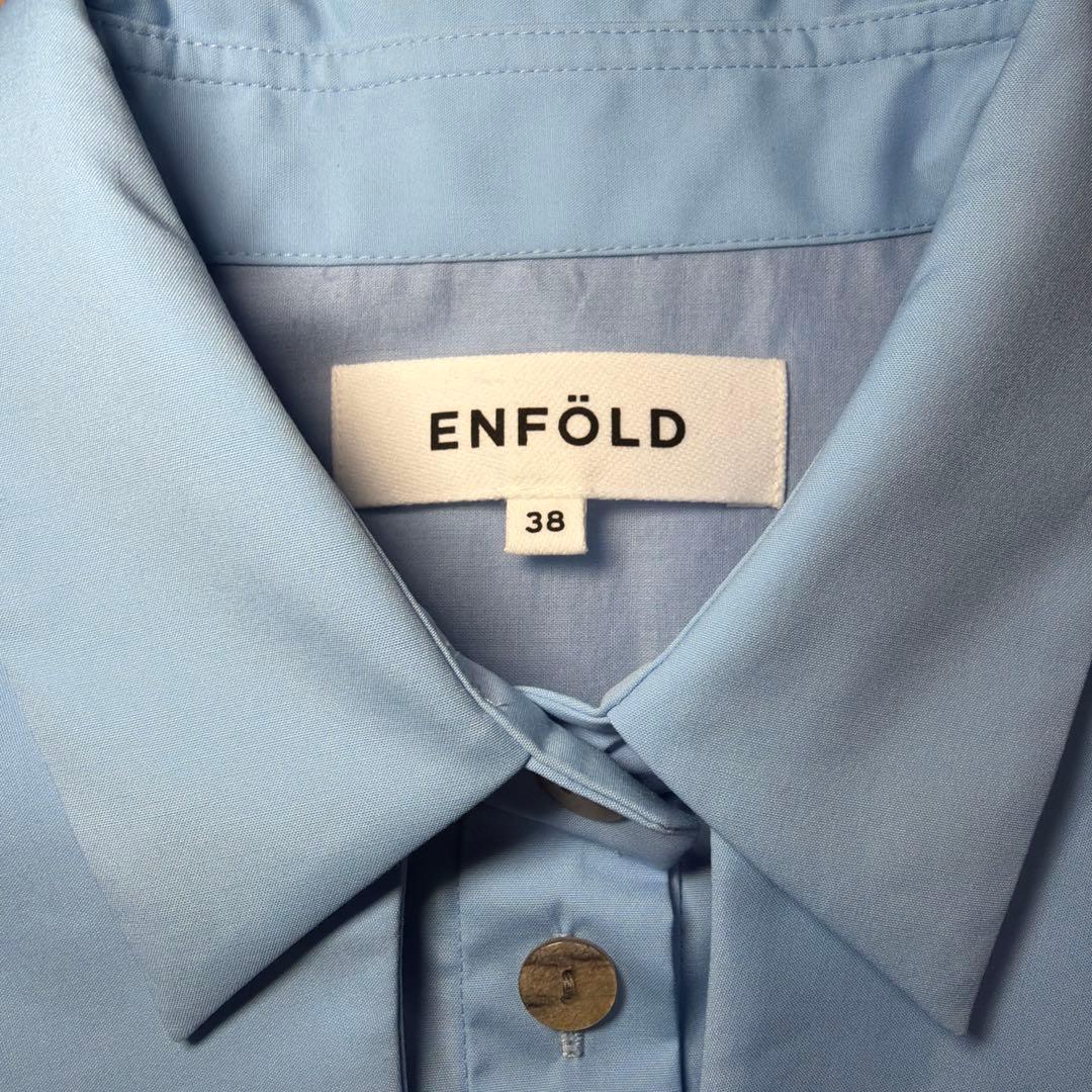 ENFOLD エンフォルド TWIN SHIRT 水色 サイズ38