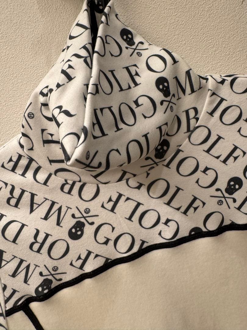 極美品　マークアンドロナ 総柄切替タートルネック長袖カットソー　ゴルフ　S