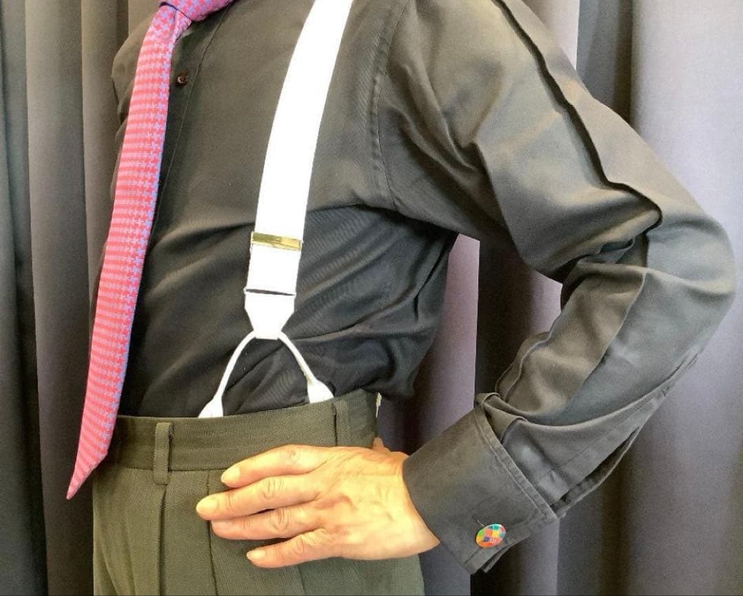 サスペンダー英国製WTDIAアルバートサーストンクラシックＹバックボタン留