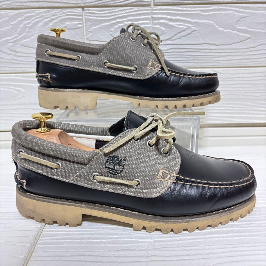 【アッパー美品】ティンバーランド 3eye ブラック 7W デッキシューズ