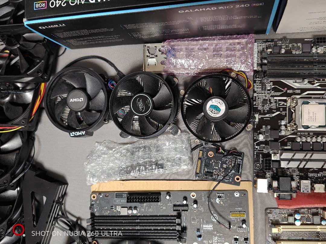 PCパーツ現状品セット　マザーボード5枚　GPU3枚　CPU2個　簡易水冷2台等