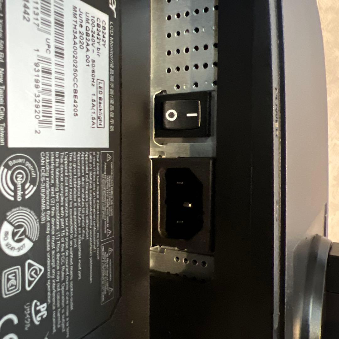 acer フルHDモニター (型番: CB242Y bir) HDMI VGA