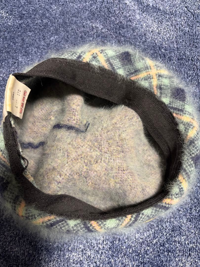 Vivienne Westwood チェック柄　ベレー帽　アンゴラ　ヴィヴィアン
