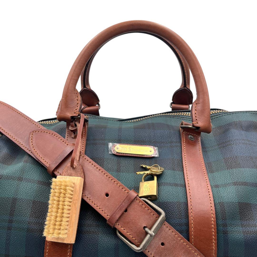 【極美品・ブラシ・南京錠付き】RALPH LAUREN ボストンバッグ レザー