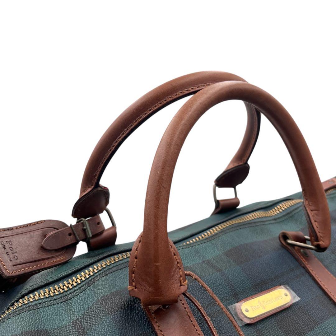 【極美品・ブラシ・南京錠付き】RALPH LAUREN ボストンバッグ レザー