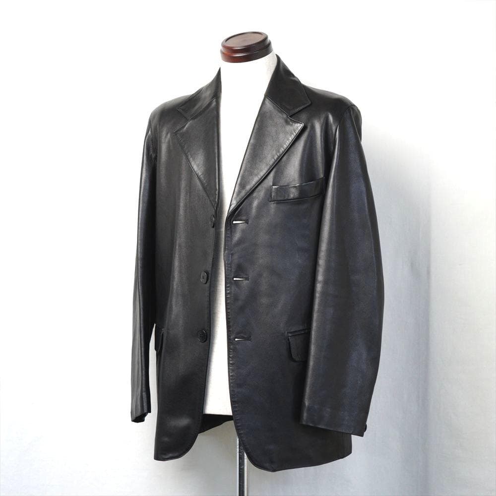 90s ビンテージ アニエスベー フランス製 極上革質 テーラードJKT