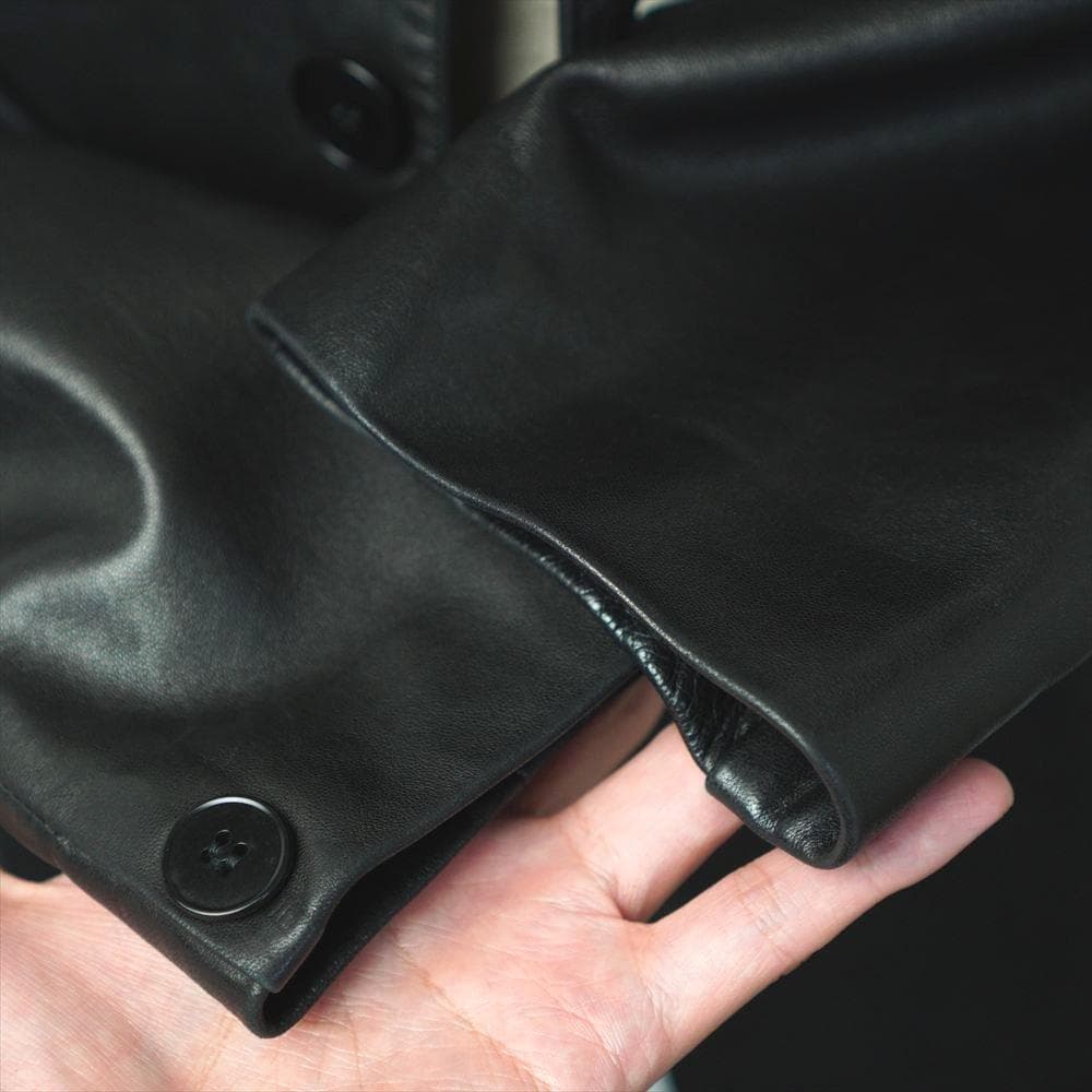 90s ビンテージ アニエスベー フランス製 極上革質 テーラードJKT