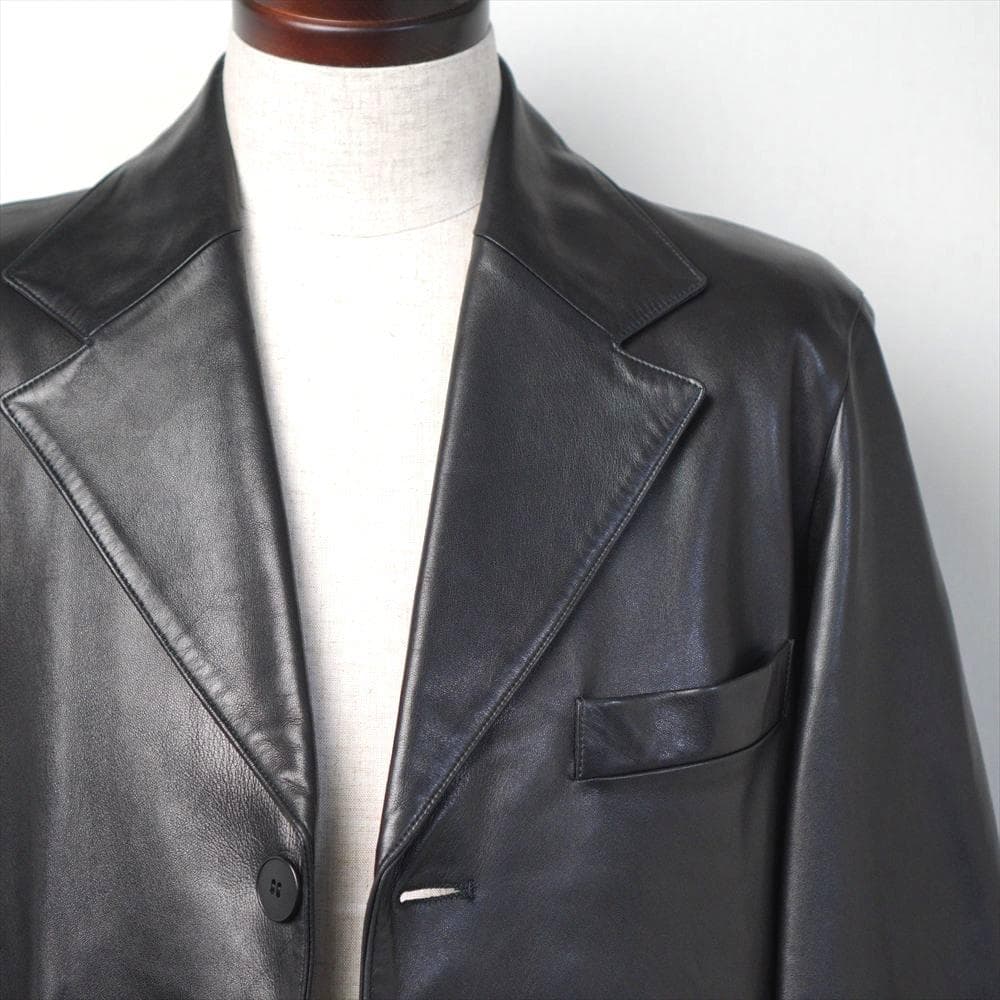 90s ビンテージ アニエスベー フランス製 極上革質 テーラードJKT