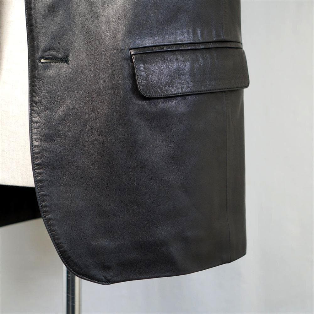 90s ビンテージ アニエスベー フランス製 極上革質 テーラードJKT