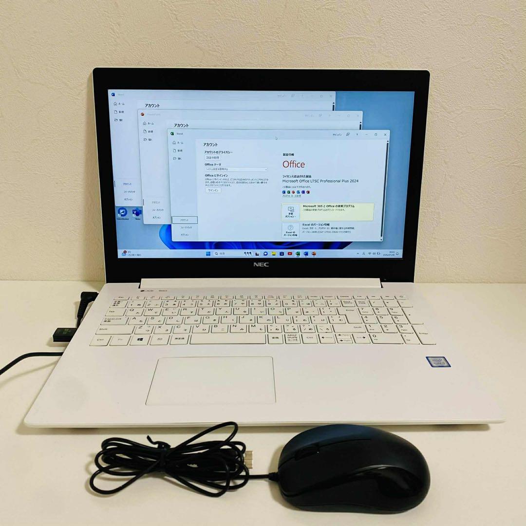 Y87 NECノートパソコンSSDメモリ8G第7世代Windows11オフィス付