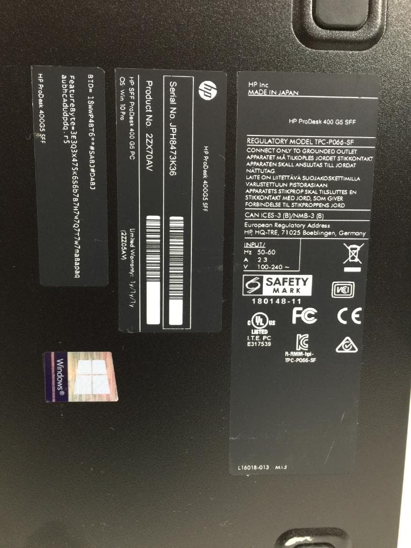 Hp・Intel Core i5-8世代・8GB・512GB SSD・Win11