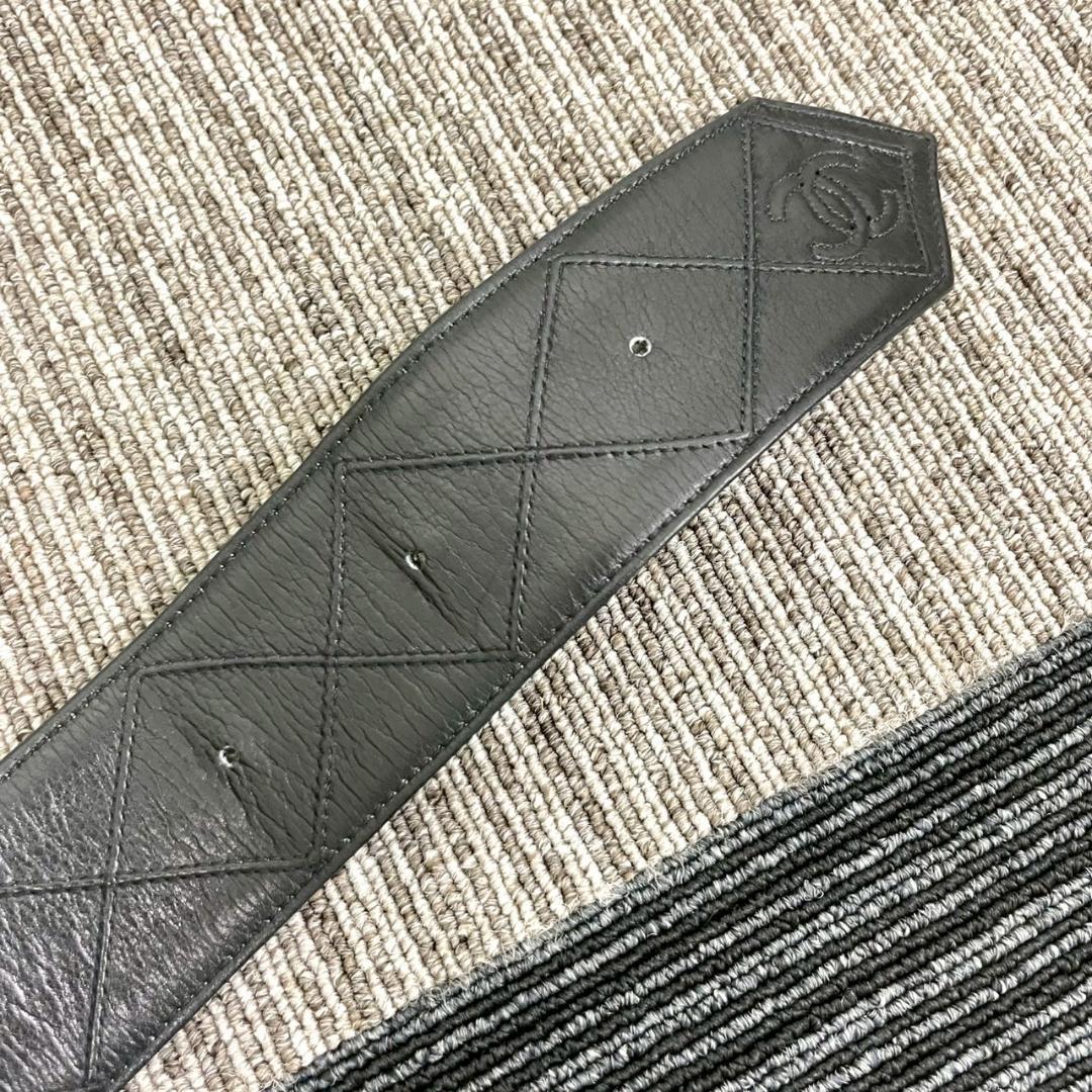美品　CHANEL　シャネル　ベルト　マトラッセ　ブラック　ココマーク
