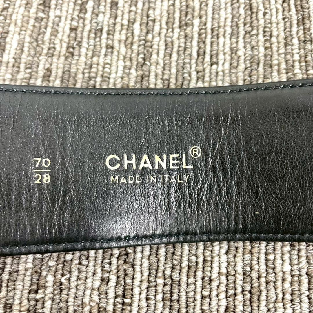 美品　CHANEL　シャネル　ベルト　マトラッセ　ブラック　ココマーク