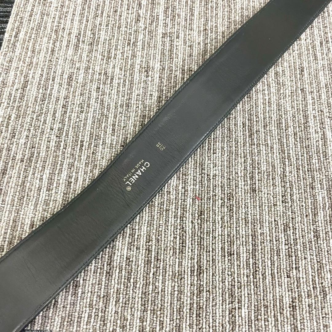 美品　CHANEL　シャネル　ベルト　マトラッセ　ブラック　ココマーク