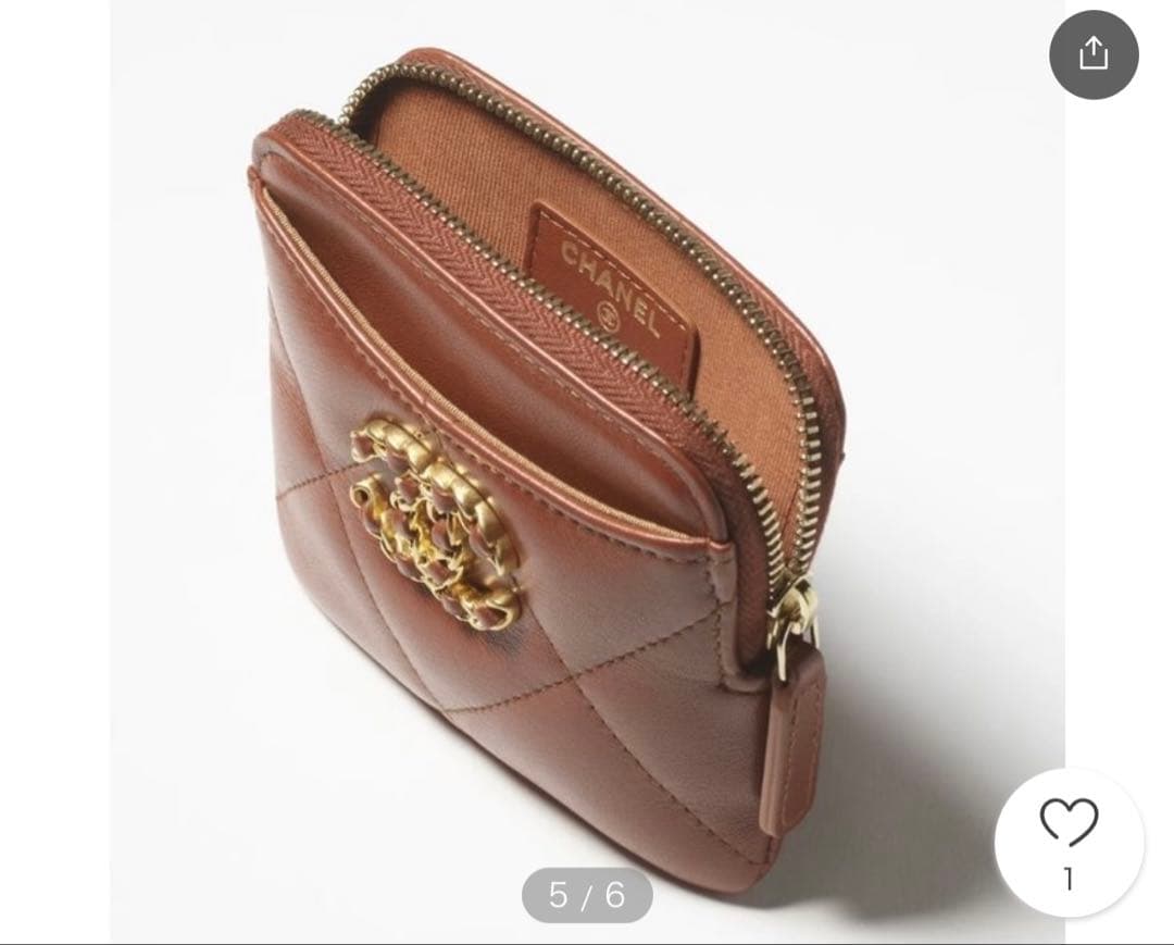 CHANEL ブラウン レザー ケース
