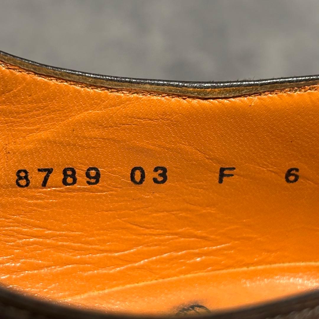 極美品　サントーニ　ドレスシューズ シングルモンク　ブラウン　シボ革　1942