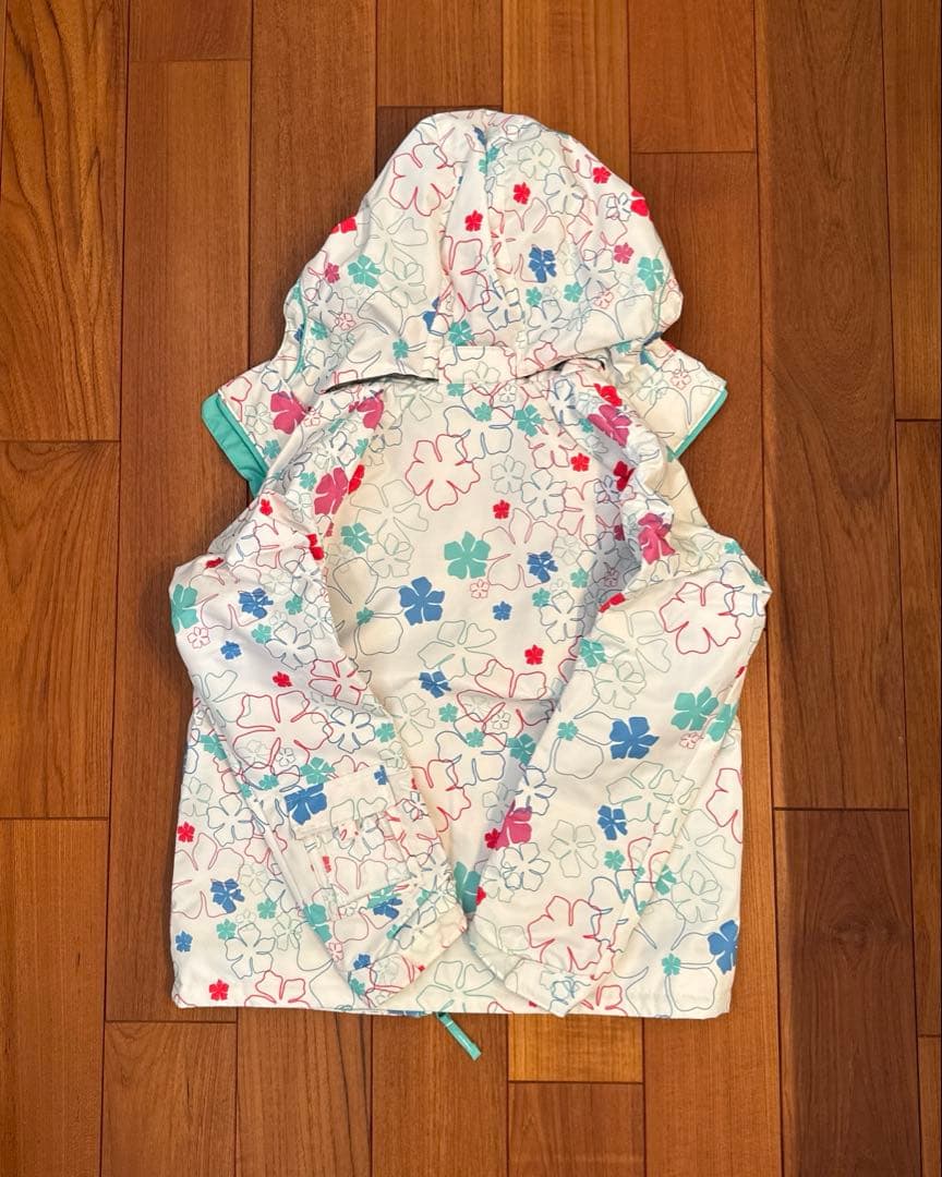 phoenix フェニックス　子供用 スキーウェア 花柄 白水色