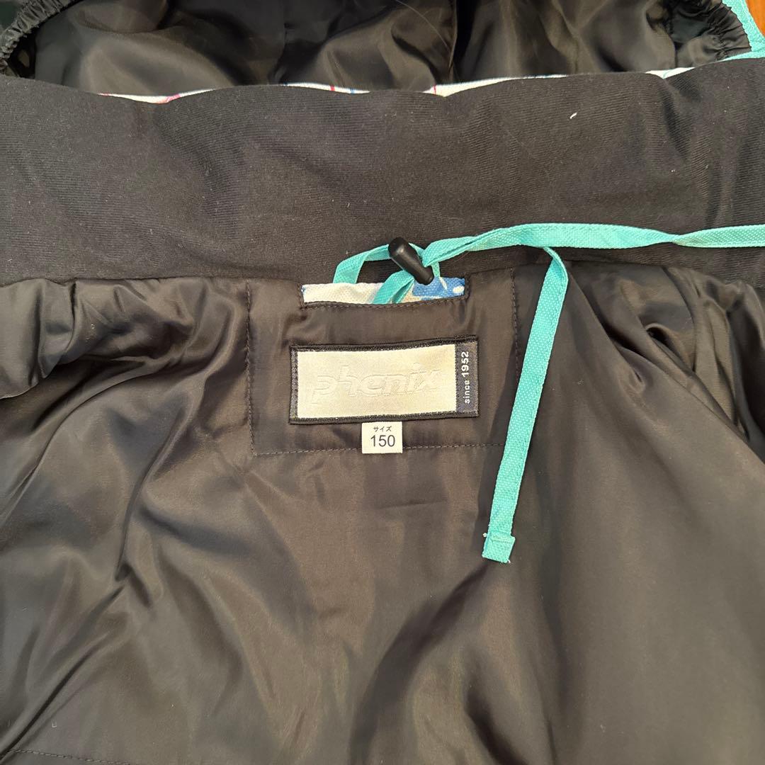 phoenix フェニックス　子供用 スキーウェア 花柄 白水色