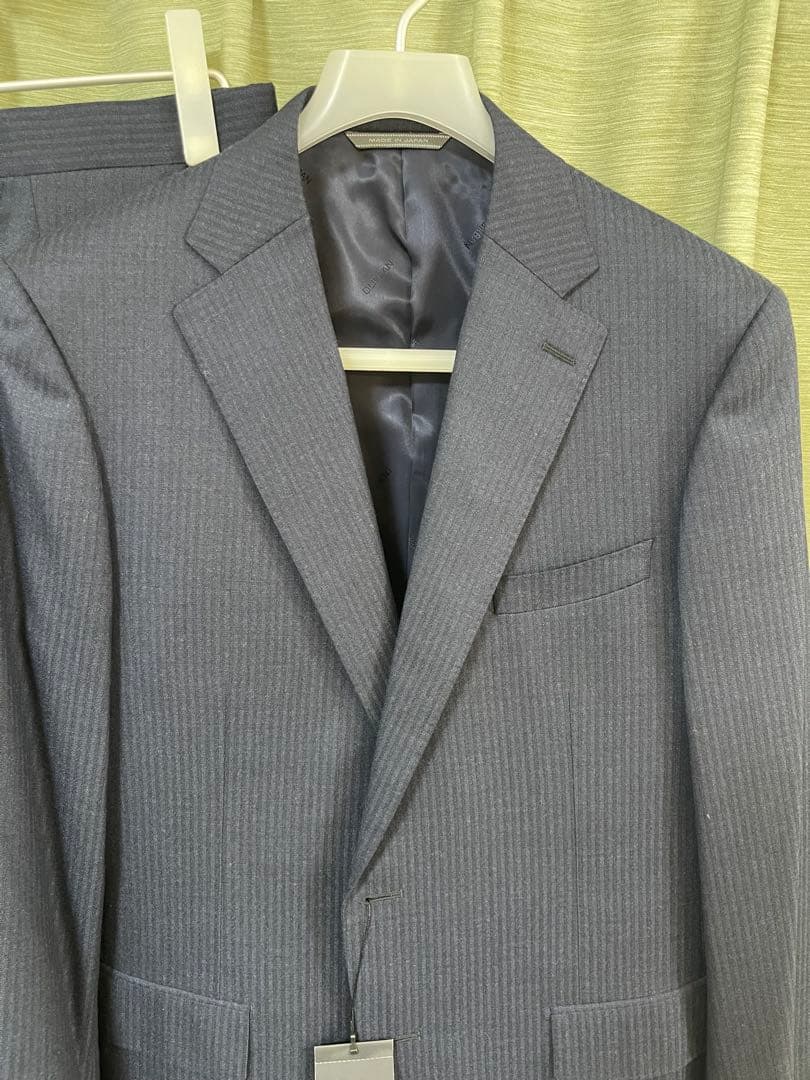 新品 DURBAN ダーバン 秋冬総裏 ウール スーツBB6 ストライプ 紺