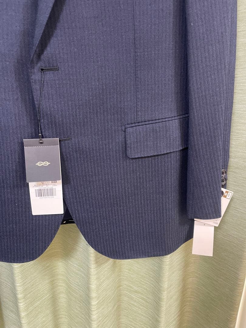 新品 DURBAN ダーバン 秋冬総裏 ウール スーツBB6 ストライプ 紺